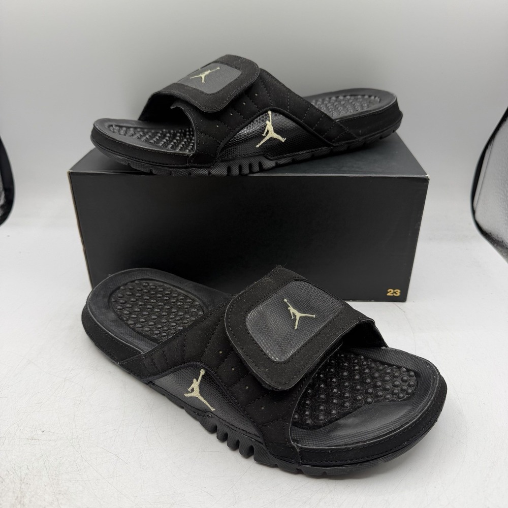 Jordan Hydro XII Retro Master Sandals Mens Sz 8 Black Jumpman Slides 820265-012